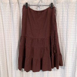 Vintage GAP Tiered Ruffle Linen Drawstring Skirt